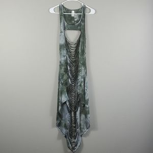 SJL Apparel Long Shredded Tank Dress L